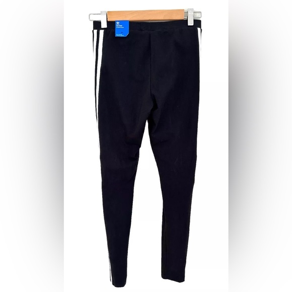 Adidas Trefoil 3 Stripe Logo Black & White Mid Rise Leggings NWT Size Small - Picture 7 of 13